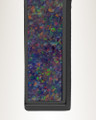 Cultured Cross Black Finish with Black Flame Opal Ash Resin Jewelry