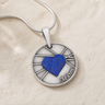 Enlightened Round Sterling Silver with Opal Blue Waters Ash Resin Jewelry