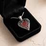 Paradise Sterling Silver Heart with Crimson Ash Resin Jewelry