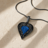 Paradise Black Finish Heart with Cobalt Ash Resin Jewelry