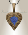 Paradise Bronze Finish Heart with Opal Blue Waters Ash Resin Jewelry