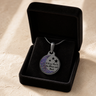 Love You To The Moon Black Finish with Black Flame Opal Ash Resin Jewelry