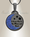 Love You To The Moon Black Finish with Opal Blue Waters Ash Resin Jewelry