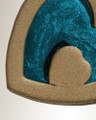 Two Of A Kind Heart Bronze Finish with Aqua Ash Resin Jewelry