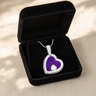 Two Of A Kind Heart Sterling Silver with Lilac Pearl Opal Ash Resin Jewelry