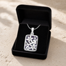 Flowered Rectangle Sterling Silver with Black Flame Opal Ash Resin Jewelry