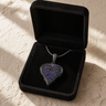 Feathered Heart Black Finish with Black Flame Opal Ash Resin Jewelry