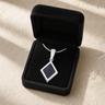 Modest Diamond Sterling Silver with Black Flame Opal Ash Resin Jewelry