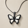 Lovable Butterfly Black Finish with Cream Resin Ash Resin Jewelry