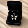 Lovable Butterfly Black Finish with Cream Resin Ash Resin Jewelry