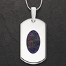 Honored Rectangle Sterling Silver with Black Flame Opal Ash Resin Jewelry