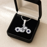 Riding Along Sterling Silver with Black Flame Opal Ash Resin Jewelry