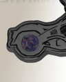Riding Along Black Finish with Black Flame Opal Ash Resin Jewelry