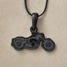 Riding Along Black Finish with Black Flame Opal Ash Resin Jewelry