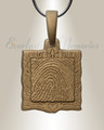 Sterling Silver Squared with Bronze Finish Fingerprint Necklace