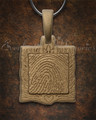 Sterling Silver Squared with Bronze Finish Fingerprint Necklace