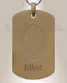 Bronze Finish Stainless Steel Dog Tag Fingerprint Necklace