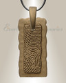 Bronze Finish Frame Rectangle Fingerprint Necklace