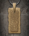 Bronze Finish Frame Rectangle Fingerprint Necklace