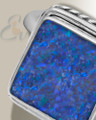 Women's Sterling Silver Granville Ash Ring with Opal Blue Waters