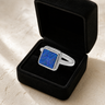Women's Sterling Silver Granville Ash Ring with Opal Blue Waters