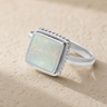 Women's Sterling Silver Granville Ash Ring with Crushed Cream Opal