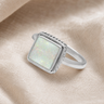 Women's Sterling Silver Granville Ash Ring with Crushed Cream Opal