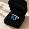 Women's Sterling Silver Granville Ash Ring with Aqua