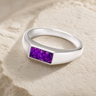 Men's Sterling Silver Desoto Ash Ring with Lilac Pearl Opal