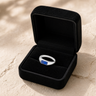Men's Sterling Silver Desoto Ash Ring with Opal Blue Waters