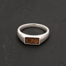 Men's Sterling Silver Desoto Ash Ring with Carob