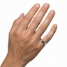 Men's Sterling Silver Desoto Ash Ring with Carob