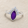 Women's Sterling Silver Lakeway Ash Ring with Lilac Pearl Opal