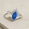 Women's Sterling Silver Lakeway Ash Ring with Opal Blue Waters