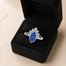 Women's Sterling Silver Lakeway Ash Ring with Opal Blue Waters