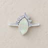 Women's Sterling Silver Lakeway Ash Ring with Crushed Cream Opal