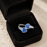 Women's Sterling Silver Rosalia Ash Ring with Opal Blue Waters