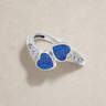Women's Sterling Silver Rosalia Ash Ring with Opal Blue Waters