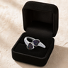 Women's Sterling Silver Rosalia Ash Ring with Black Flame Opal