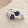 Women's Sterling Silver Rosalia Ash Ring with Black Flame Opal