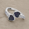 Women's Sterling Silver Rosalia Ash Ring with Black Flame Opal