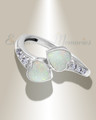 Women's Sterling Silver Rosalia Ash Ring with Crushed Cream Opal
