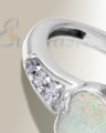 Women's Sterling Silver Rosalia Ash Ring with Crushed Cream Opal