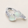 Women's Sterling Silver Rosalia Ash Ring with Crushed Cream Opal