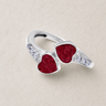 Women's Sterling Silver Rosalia Ash Ring with Scarlet Pearl Opal