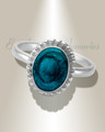 Women's Sterling Silver Bethany Ash Ring with Aqua