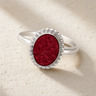 Women's Sterling Silver Bethany Ash Ring with Scarlet Pearl Opal