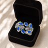 Women's Sterling Silver Chatelain Ash Ring with Opal Blue Waters
