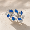 Women's Sterling Silver Chatelain Ash Ring with Opal Blue Waters