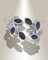 Women's Sterling Silver Chatelain Ash Ring with Black Flame Opal